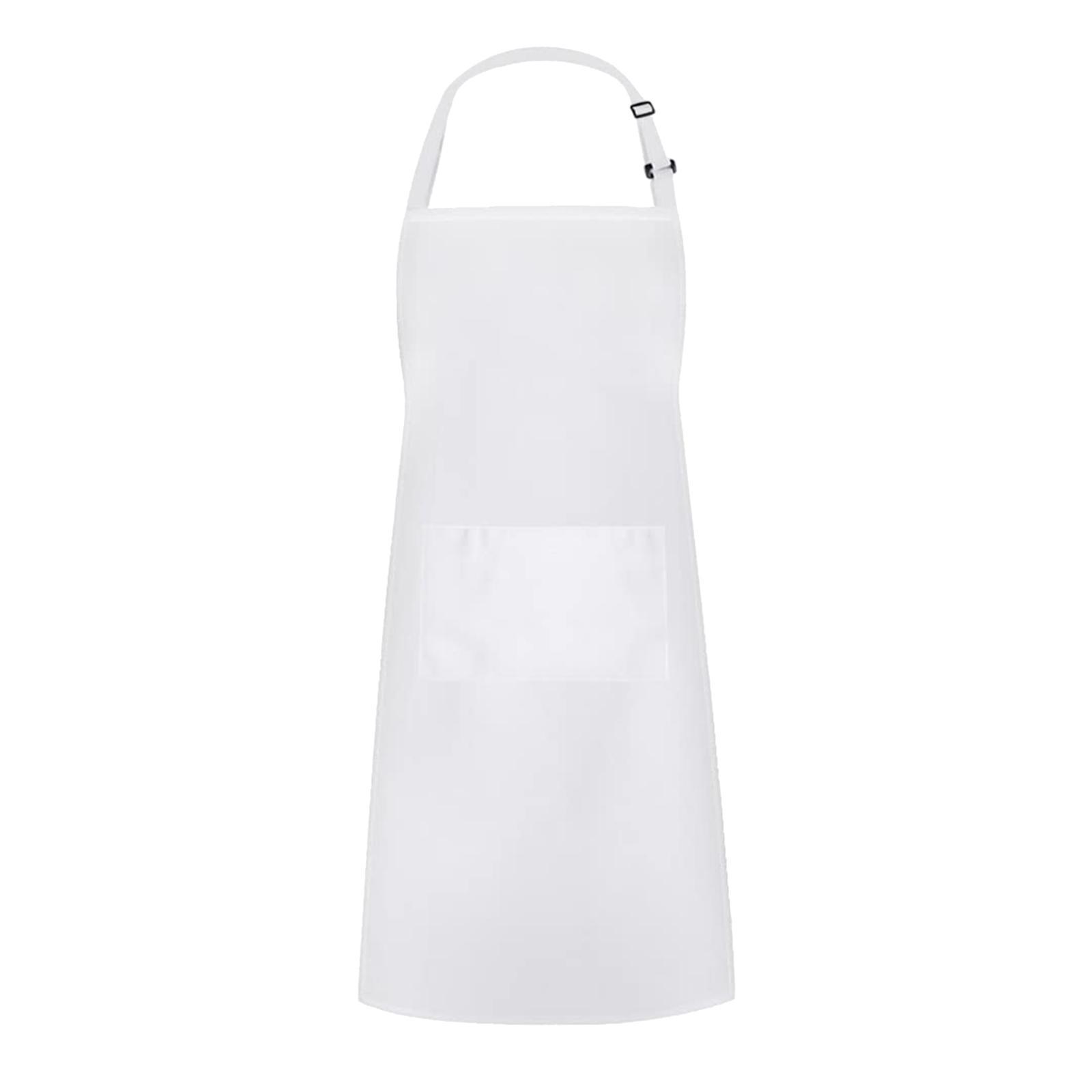 2X Men Women Cooking Apron with Large Pocket Baking Cooking Kitchen Apron White