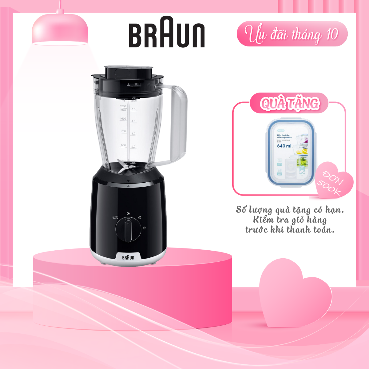 Máy xay sinh tố Braun JB1000BK-Hàng chính hãng