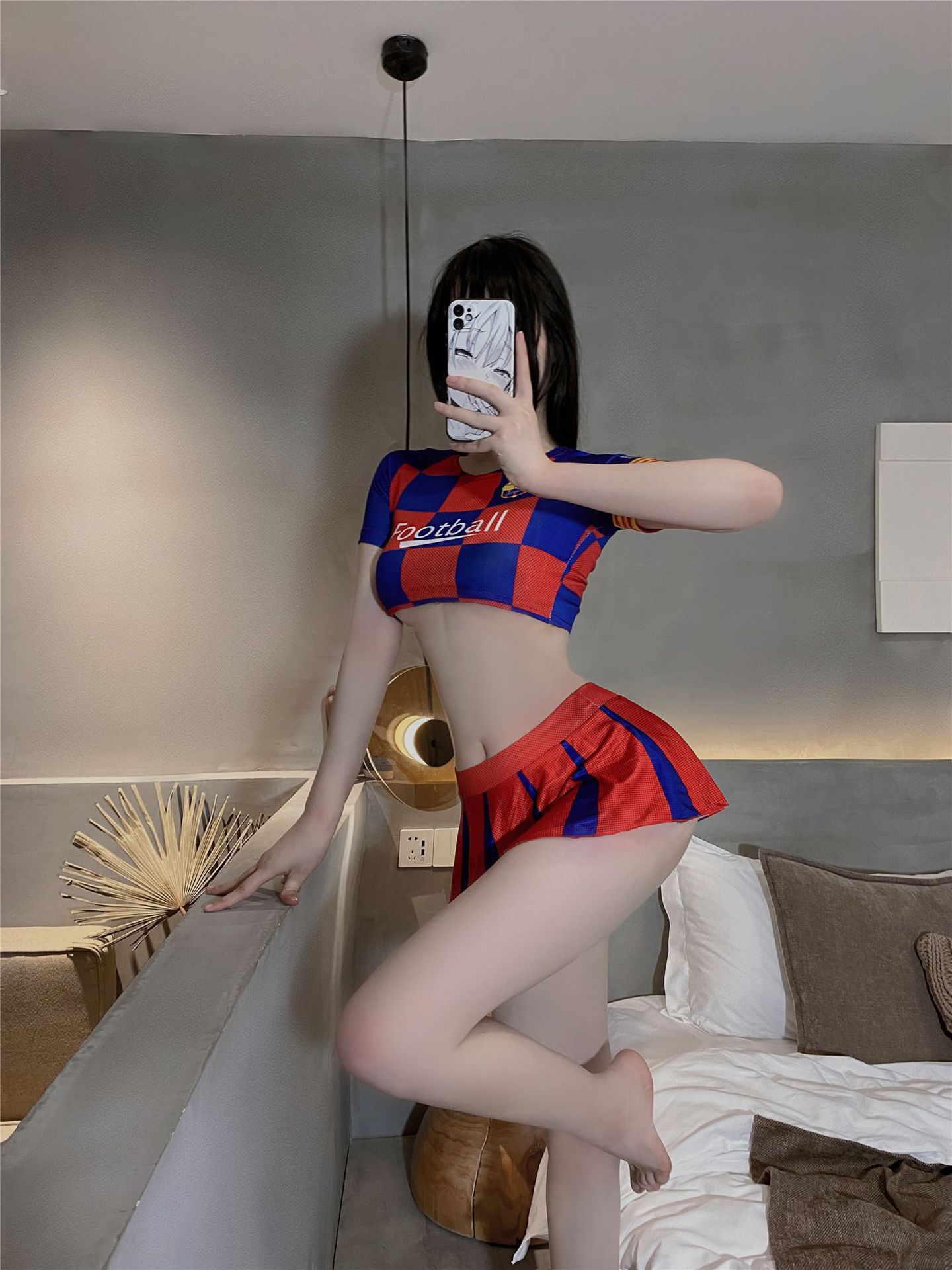Bộ đồng phục cổ vũ cosplay anime sexy cao cấp váy xẻ kèm chíp