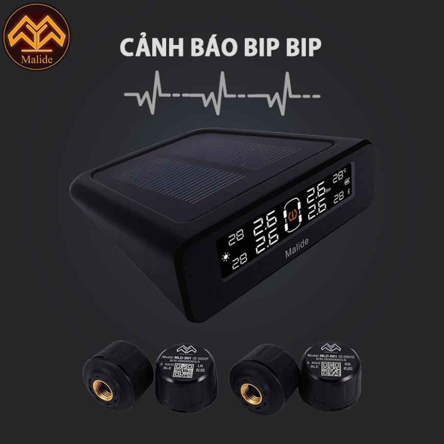 Cảm Biến Áp Suất Lốp Van Ngoài + Màn Hình Hiển Thị Năng Lượng Mặt Trời Cảnh Báo Tiếng BIP Thông Minh