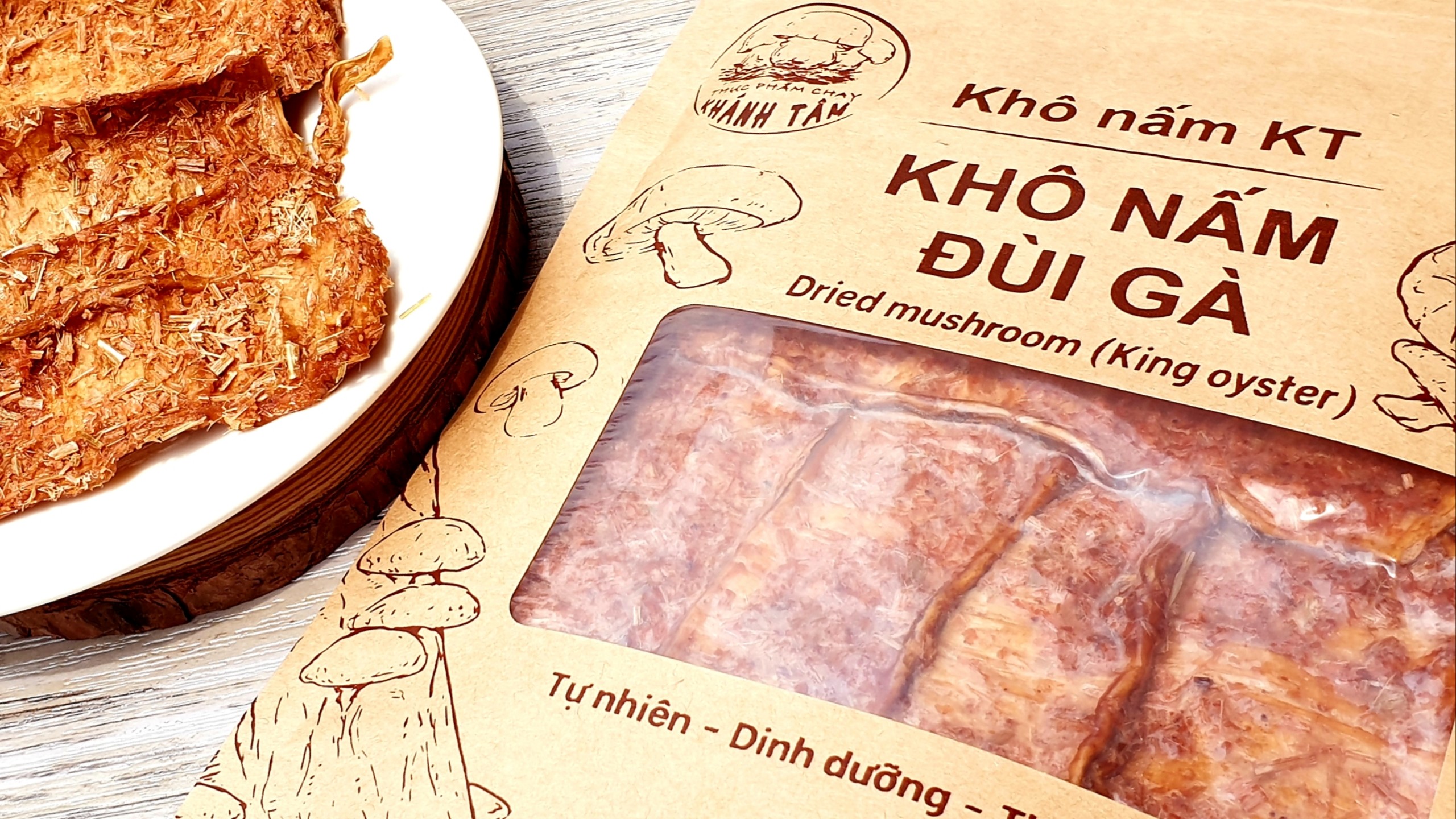 KHÔ NẤM KT- KHÔ NẤM ĐÙI GÀ KHÁNH TÂM NHIỀU DINH DƯỠNG GÓI 50GR