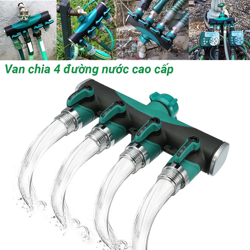 Van chia 4 đường nước có khóa cao cấp