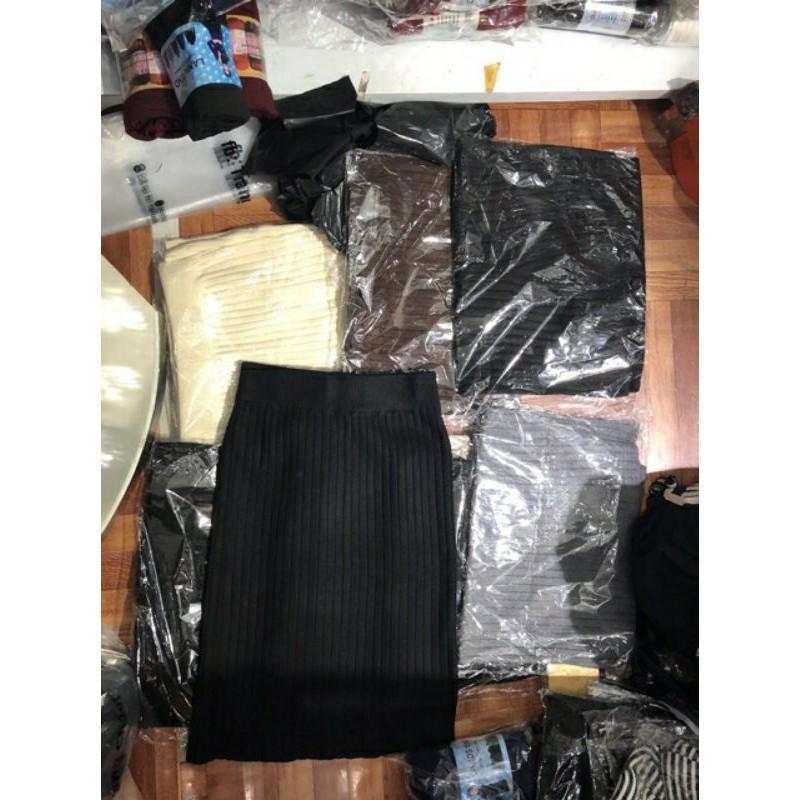 Chân váy len tăm ôm dáng dài Quảng Châu - Chất đẹp, mềm