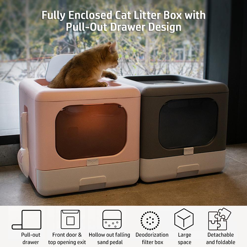 Hộp Nhà Vệ Sinh Cho Mèo Có Cửa Che