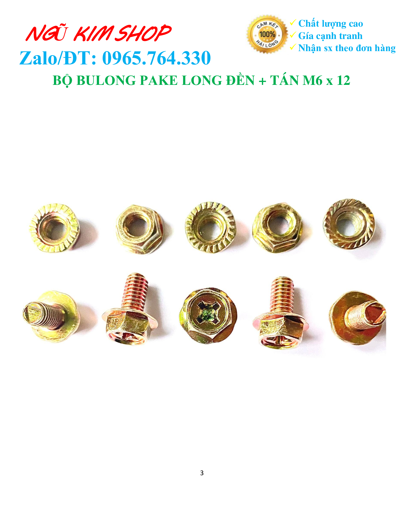 BULONG PAKE LONG ĐỀN + TÁN M6 THEO BỘ