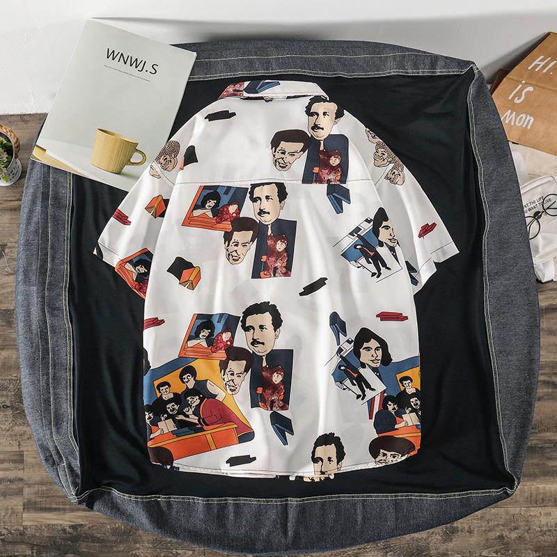 Áo Sơ Mi Nam Ngắn Tay In Hình Hoạt Hình 2 Màu