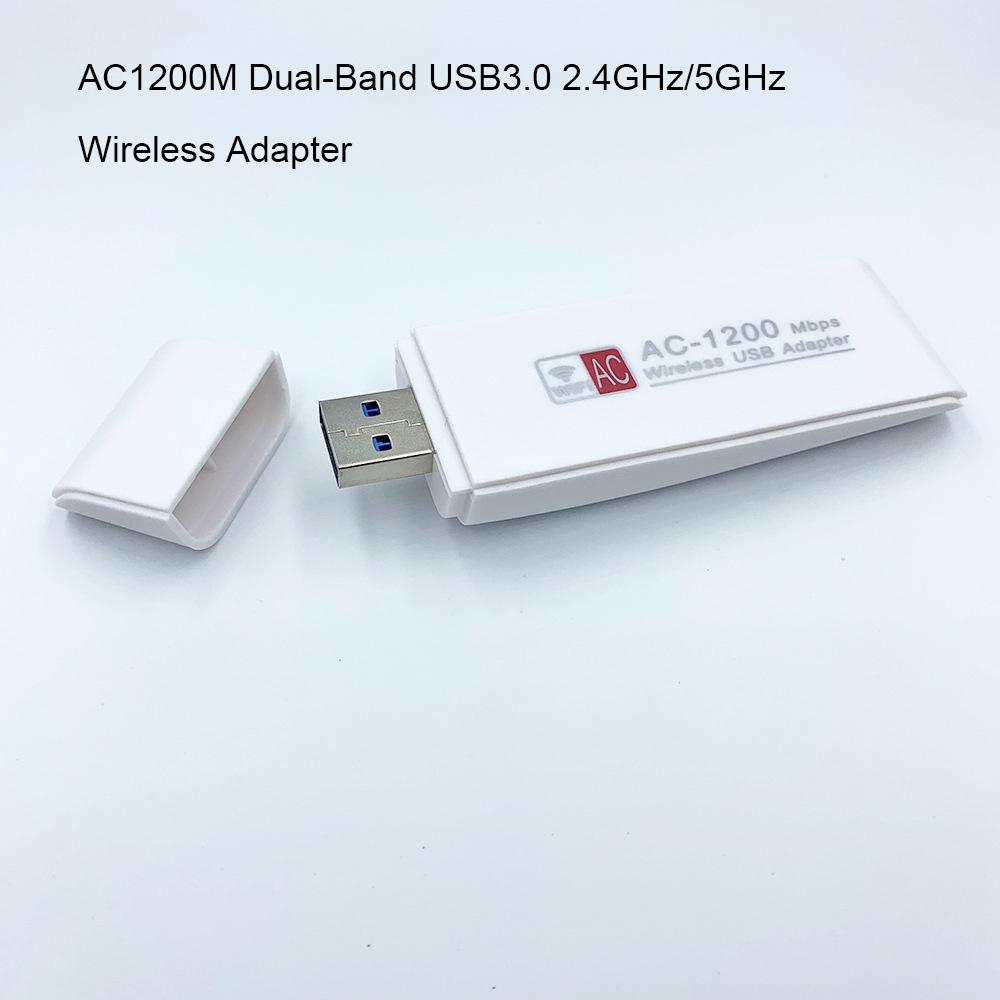 Băng tần kép USB3.0 2.4GHz / 5GHz Bộ điều hợp mạng không dây điều hợp mạng không dây WiFi Dongle với CD Tương thích với MAC AC1200M