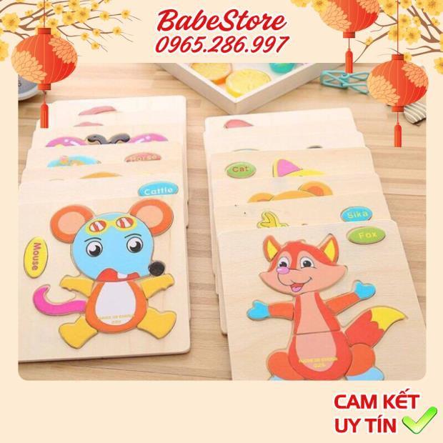 Combo 20 Tranh Ghép Bằng Gỗ 2D và 3D Hình Con Vật Và Phương Tiện Giao Thông