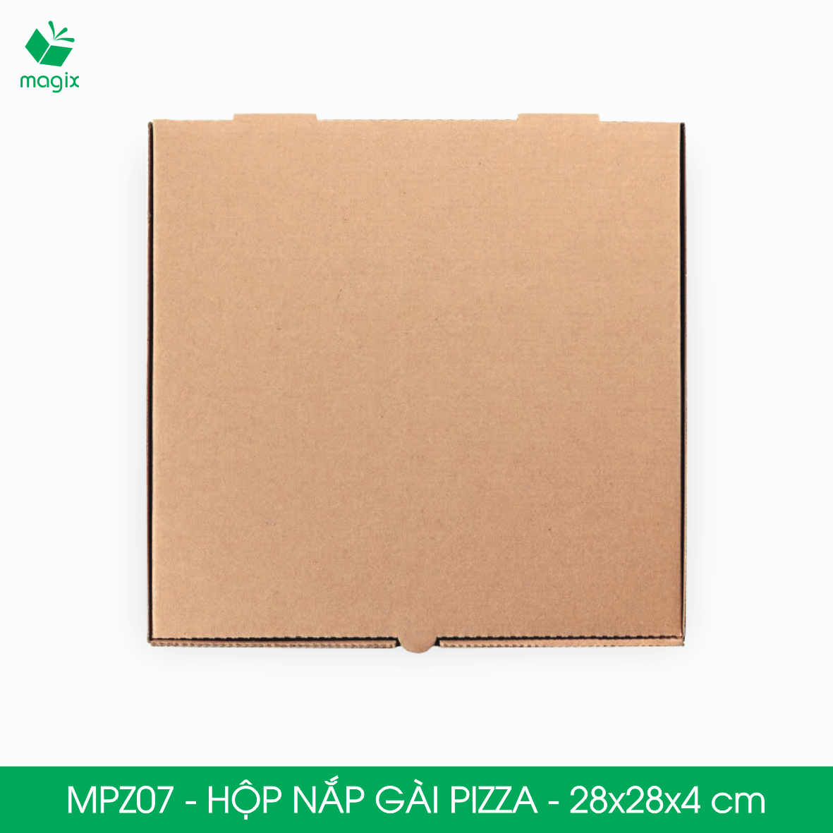 MPZ07 - 28x28x4 - 60 Hộp nắp gài pizza đa dụng - Hộp nắp gập, hộp carton gói hàng, hộp quà