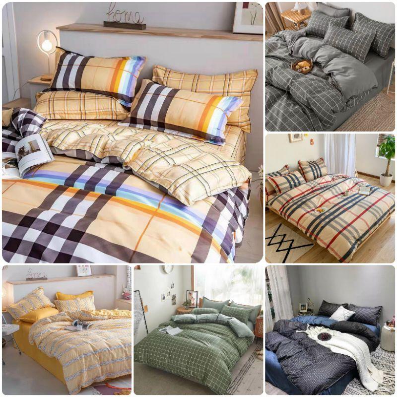 Bộ Sưu Tập Chăn Ga Gối Cotton Poly Nhập Khẩu Mẫu Kẻ Nhiều Kích Thước