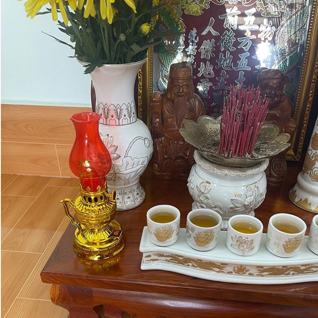 Đèn Thờ Cúng, Đèn Thờ trang trí bàn thờ ngày Tết, Đèn cầy dùng pin