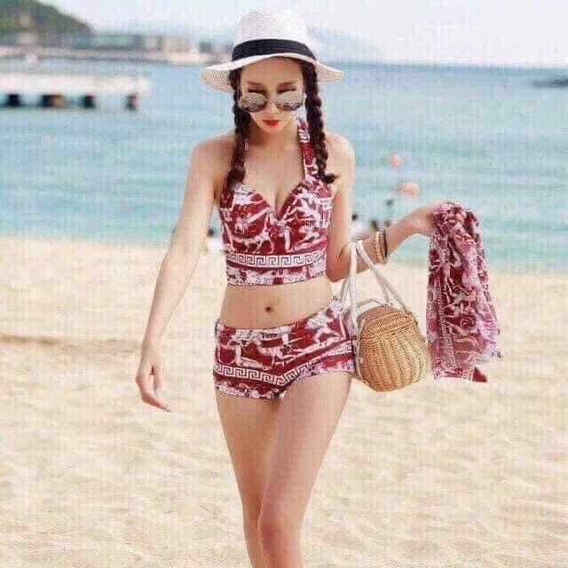Bộ bơi cao cấp 3 chi tiết hoa văn thổ cẩm sexy