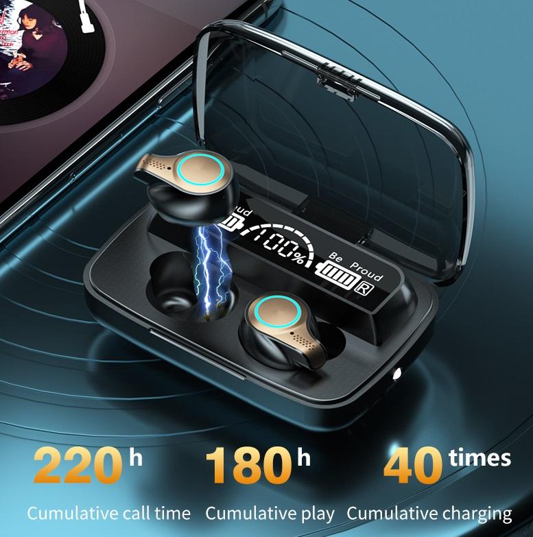 Bluetooth Earphones M18 TWS Wireless Headphones Waterproof Sports Touch Control Headset Charging case Stereo Earbuds