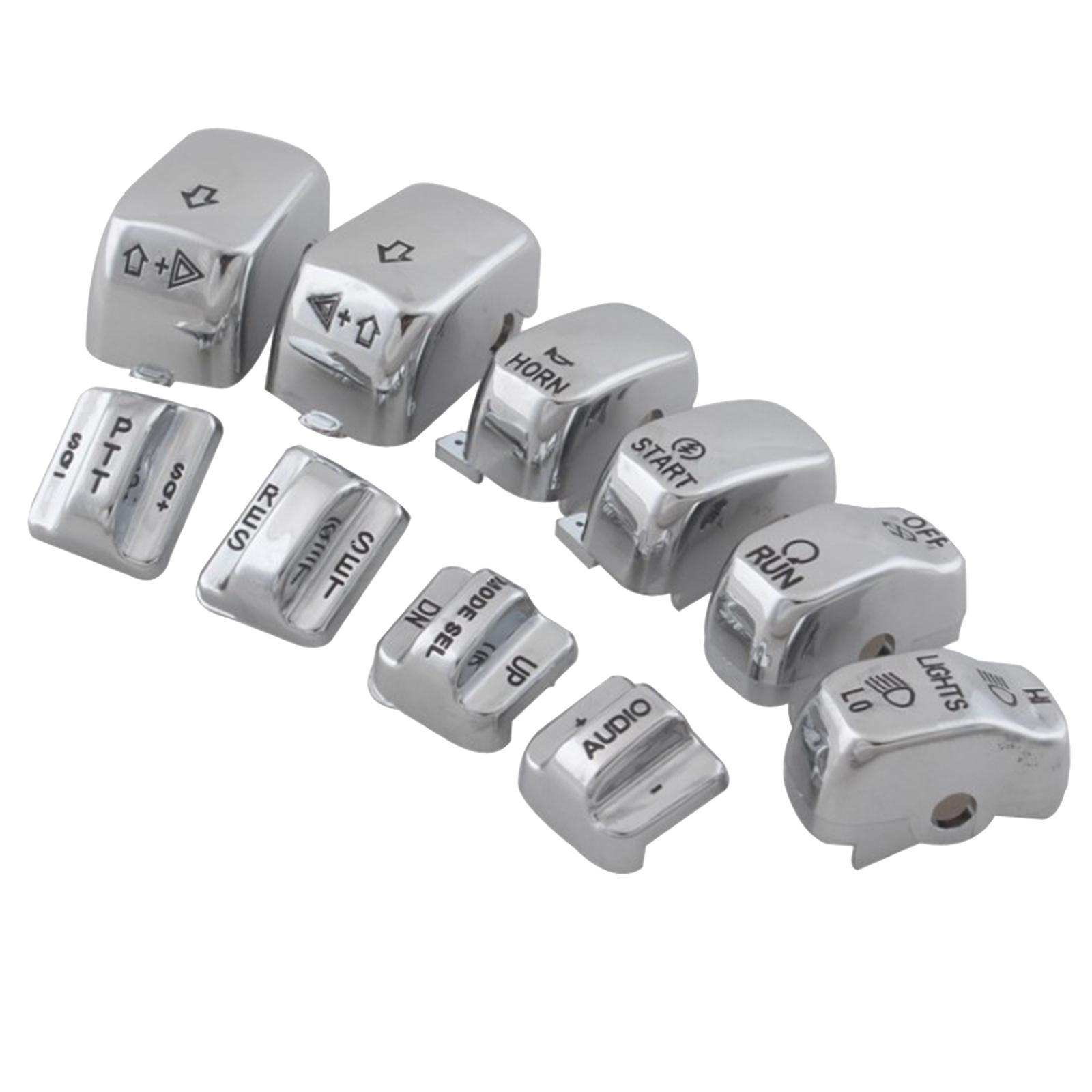 10 Pieces Motorcycles Hand Control Switch Button Caps Compatible for Harley Electra Glide 96-12