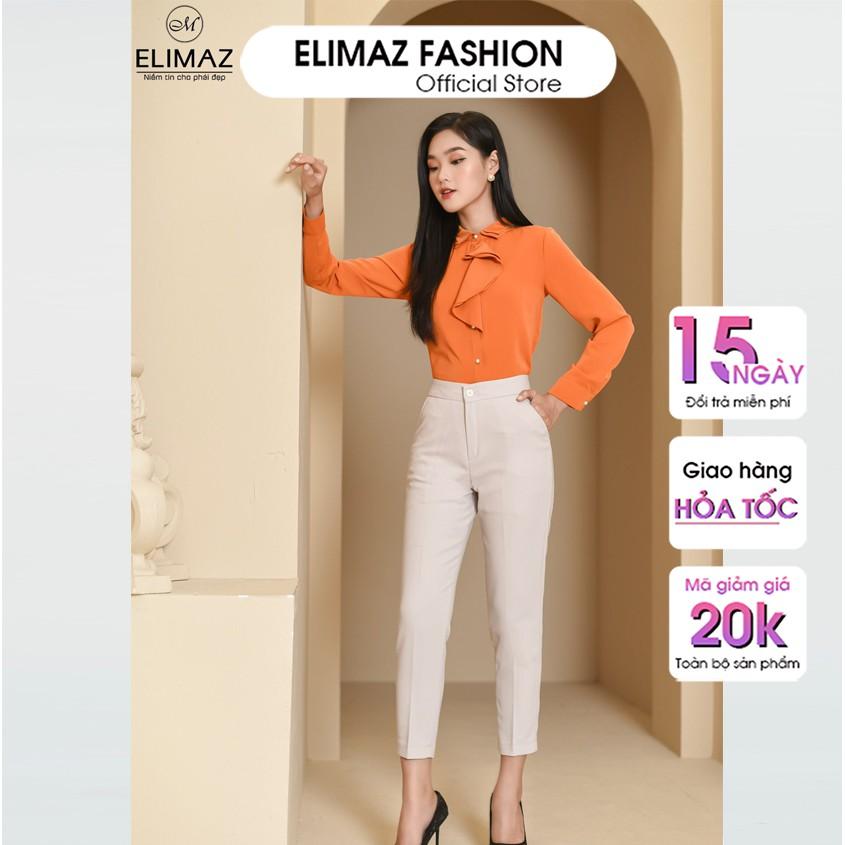Quần tây âu nữ công sở đai trơn ống đứng Elimaz, dáng basic chất liệu tuyết mưa mã Q2008