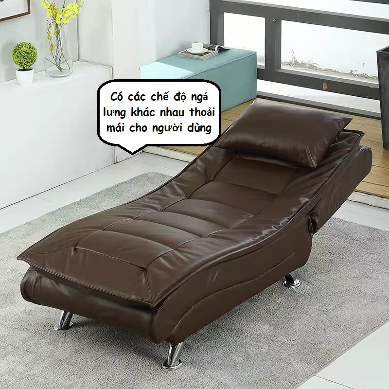 Ghế Sofa lười đọc sách thư giãn bằng da, Ghế sofa giường thông minh siêu êm