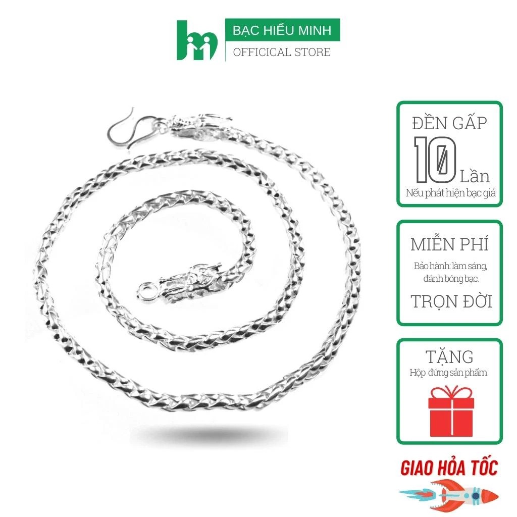Dây Chuyền Nam - Hình Rồng - Bảo Hành Vĩnh Viễn Bạc Hiểu Minh DBN021