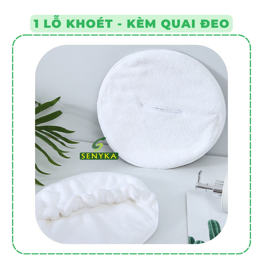 Khăn mặt nạ xông hơi, khăn mặt nạ chườm nóng giữ nhiệt thấm hút tốt, thoáng lỗ chân lông, kèm quai đeo mềm mịn CN057
