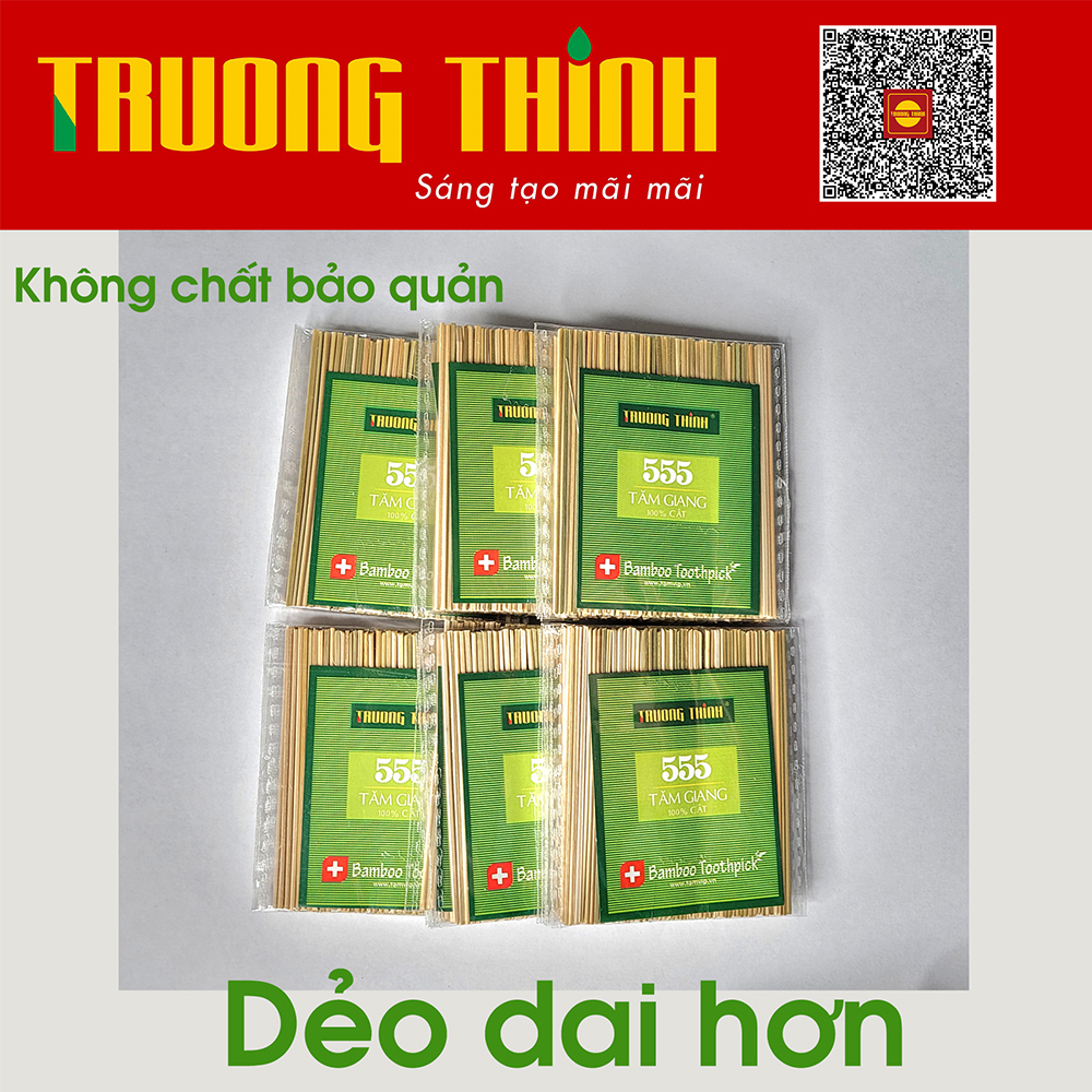 Tăm Xỉa Răng 555 Cật Cây Giang 100% Dẻo Dai Chất Lượng Tiết Kiệm  Gía Siêu Rẻ Thương Hiệu Trường Thịnh - Bịch 30 gói.