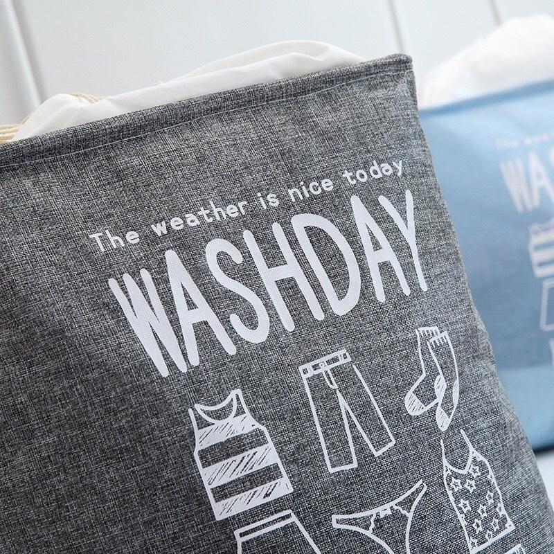 Giỏ Đựng Quần Áo Bằng Vải Cỡ Lớn, Túi Đựng Chăn Màn Đa Năng WASHDAY Có Thể Gấp Gọn Vintage Xinh Xắn