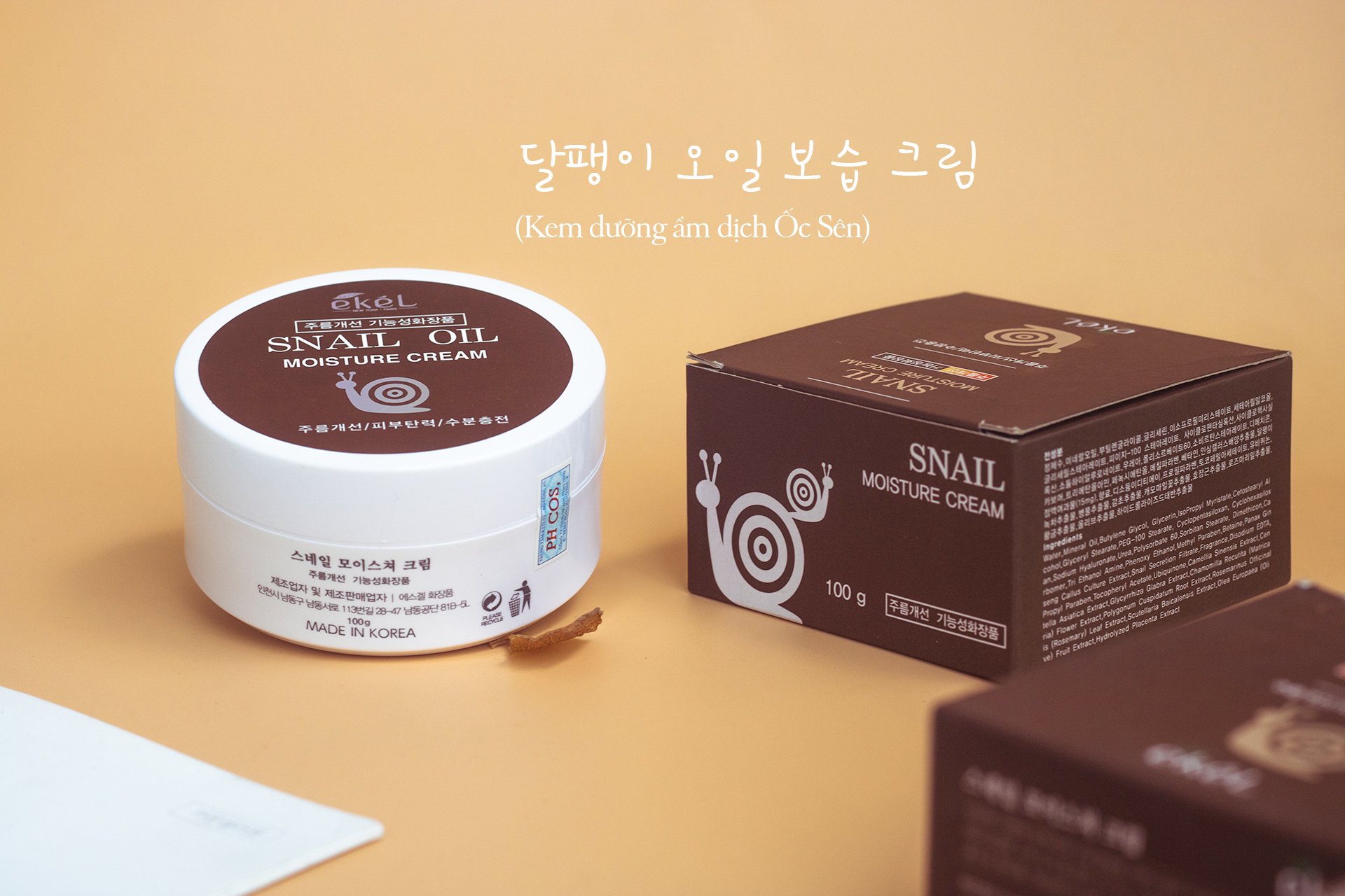 Kem Dưỡng Ẩm Da Tinh Chất Ốc Sên Ekel Snail Moisture Cream 100gr ( Date 3/2023 )