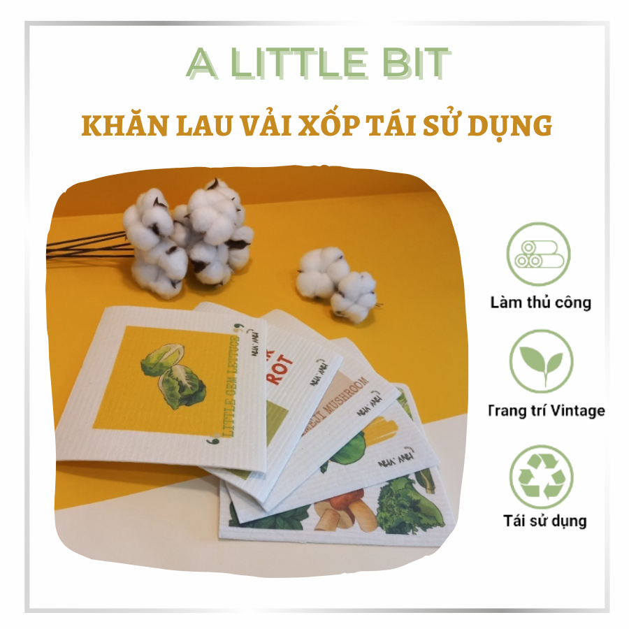 Khăn lau vải xốp tái sử dụng - A Little Bit