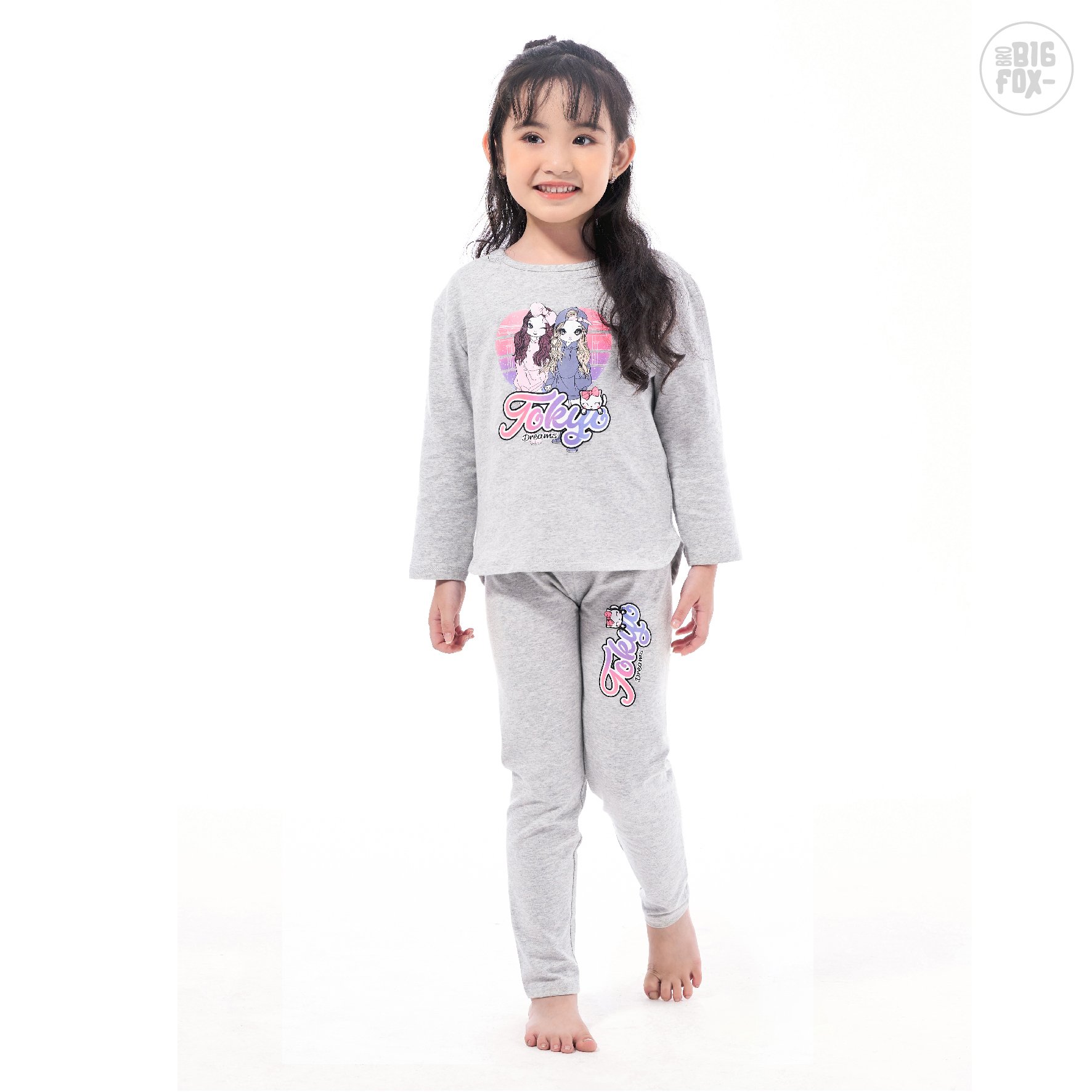 Bộ bé gái BIGFOX - MISS MEOW thu đông size đại, bộ dài tay cho bé phong cách Hàn Quốc in Cô Gái Tokyo 10 - 38 kg