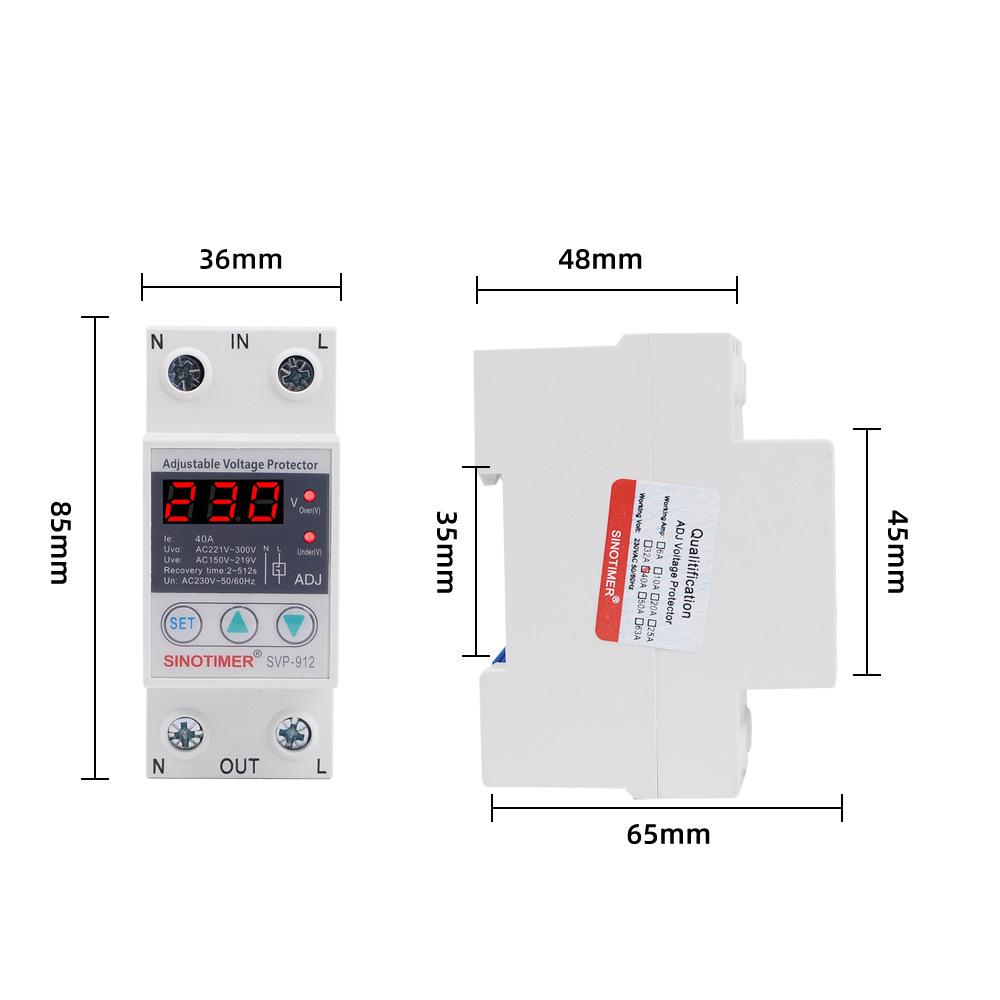 Multifunctional Adjustable Voltage Limit Current Protector Self-resetting Switch Dual Display Protector Over-voltage Under-voltage Protecting Device