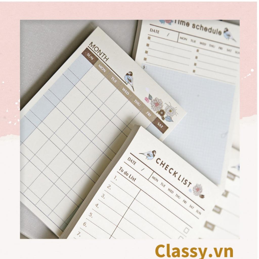 60 miếng Classy Planner và Checklist phiên bản layout tuần, tháng chia khung cho học sinh, nhân viên văn phòng PK1723