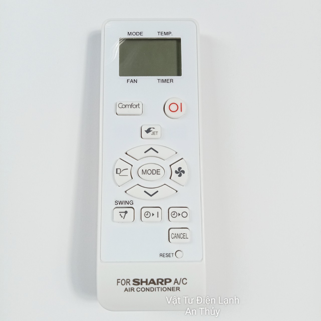 Remote máy lạnh SHARP chiếc lá có nút comfort màu trắng - Điều khiển máy lạnh SHARP - Remote điều hòa SHARP - Điều kiển điều hòa SHARP