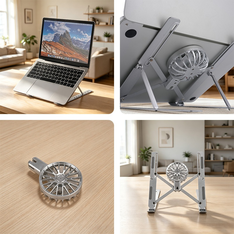 Bộ Giá Đỡ Laptop gấp gọn và quạt - Đế Kê Laptop Tản Nhiệt Có Thể Điều Chỉnh Độ Cao