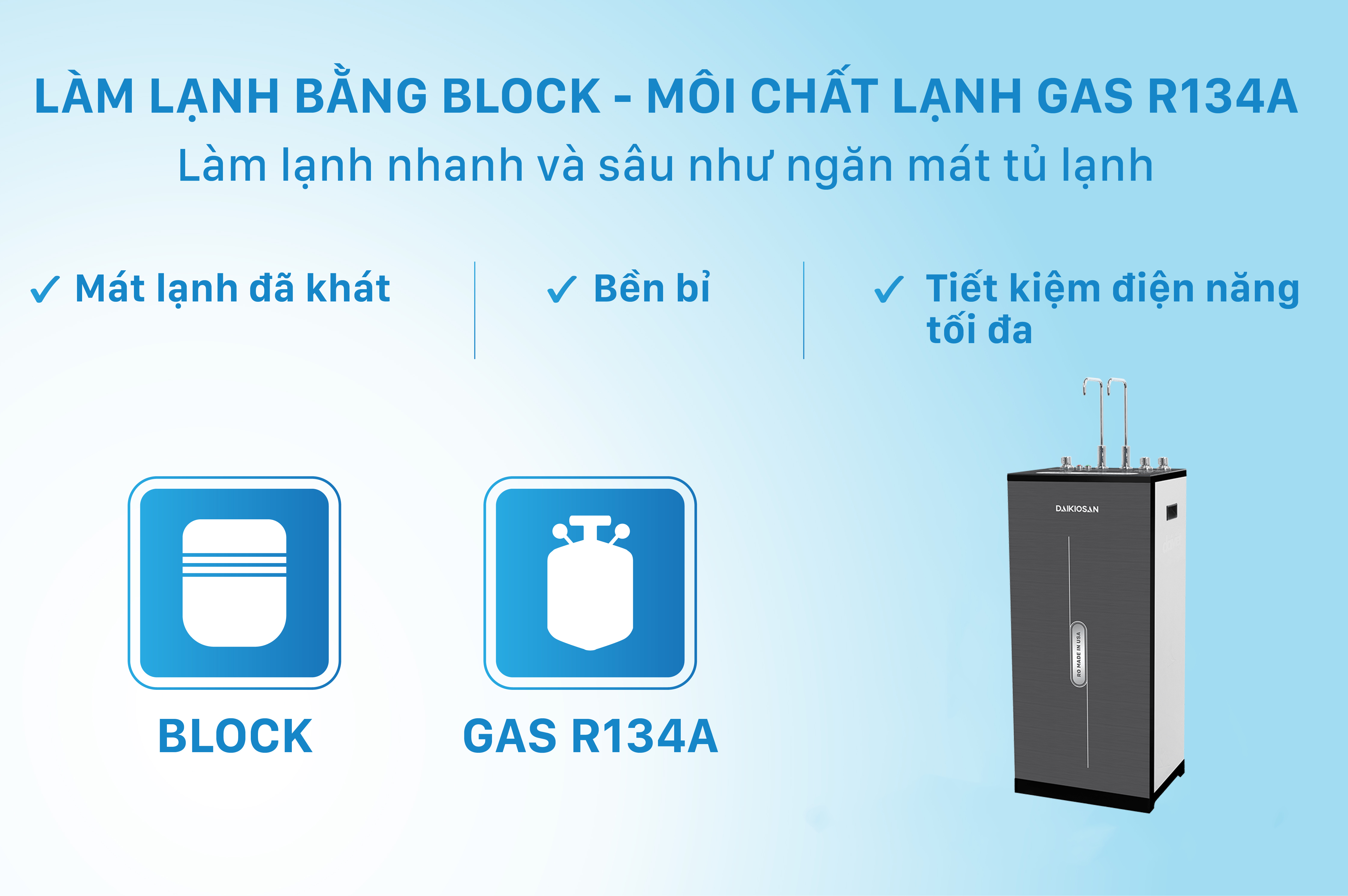 Máy lọc nước RO nóng nguội lạnh Daikiosan DSW-43710H - Hàng chính hãng