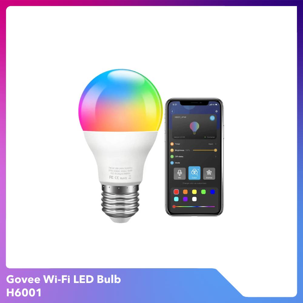 Đèn LED thông minh Govee Bluetooth LED Bulb H6001 | Bóng led 16 triệu màu, có hẹn giờ, điều khiển thông minh | Hàng chính hãng