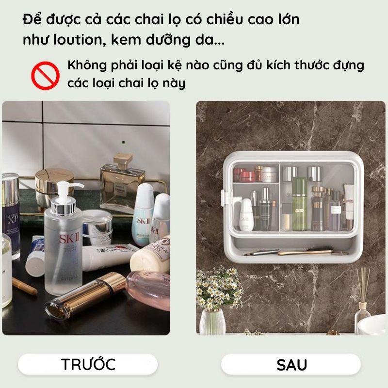 Kệ đựng mỹ phẩm treo tường loại lớn - Kệ treo nhà tắm gắn tường cao cấp kiêm tủ thuốc bằng nhựa