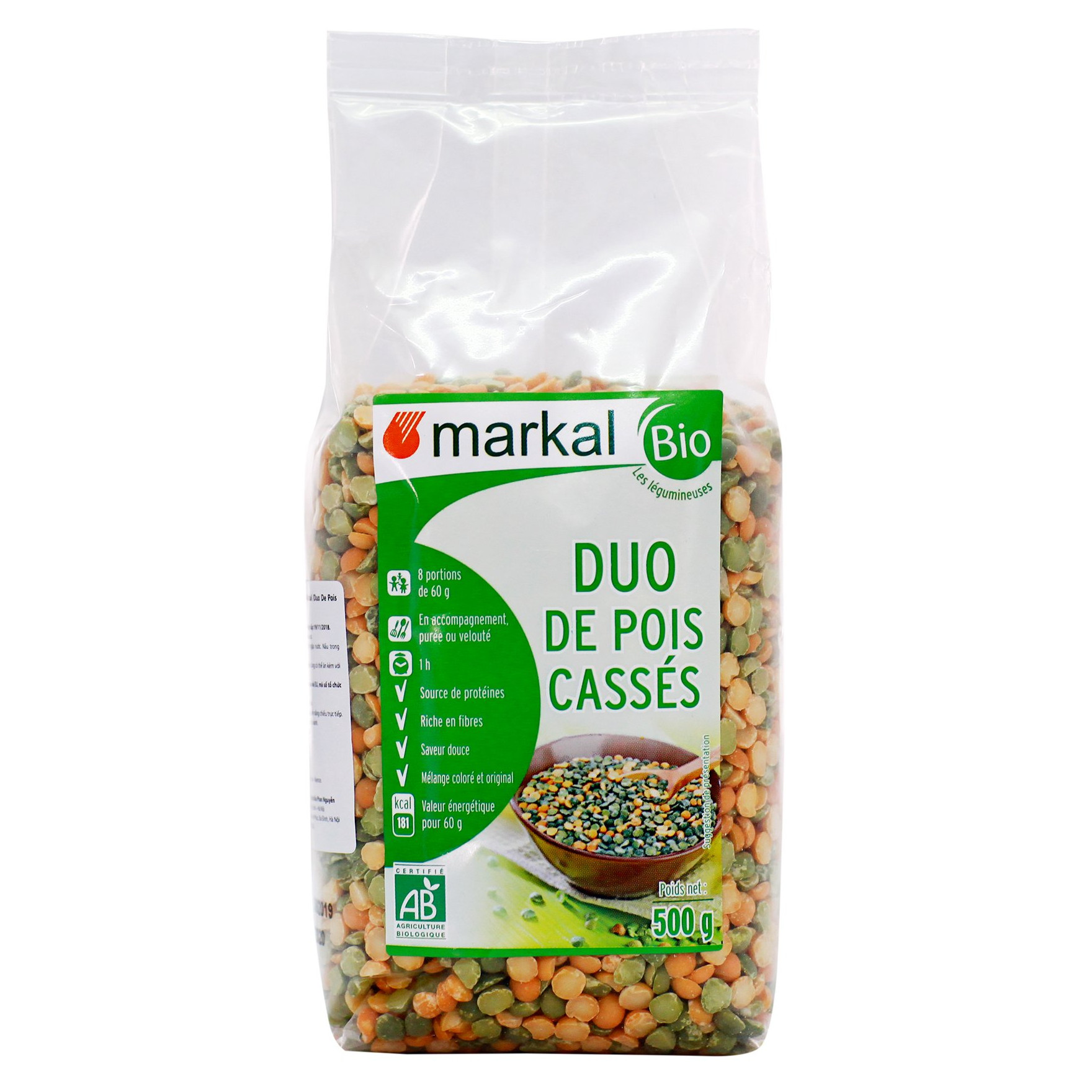 Đậu Hà Lan bóc vỏ hữu cơ 500g - Markal