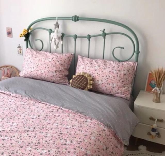 Set Cotton Living Hàng Nhập Khẩu Cao Cấp Hoa Nhí Hồng