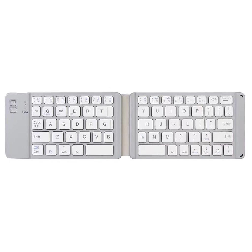 BT Keyboard 67 Keys Slim Thin Mini Foldable Bluetooth Keyboard, Gray