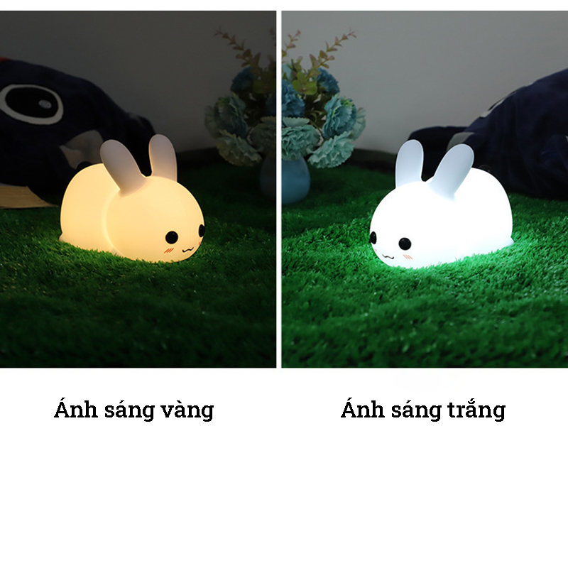 Đèn ngủ silicon hình thỏ lovely Rabbit Jade Hare dễ thương nhiều màu sắc