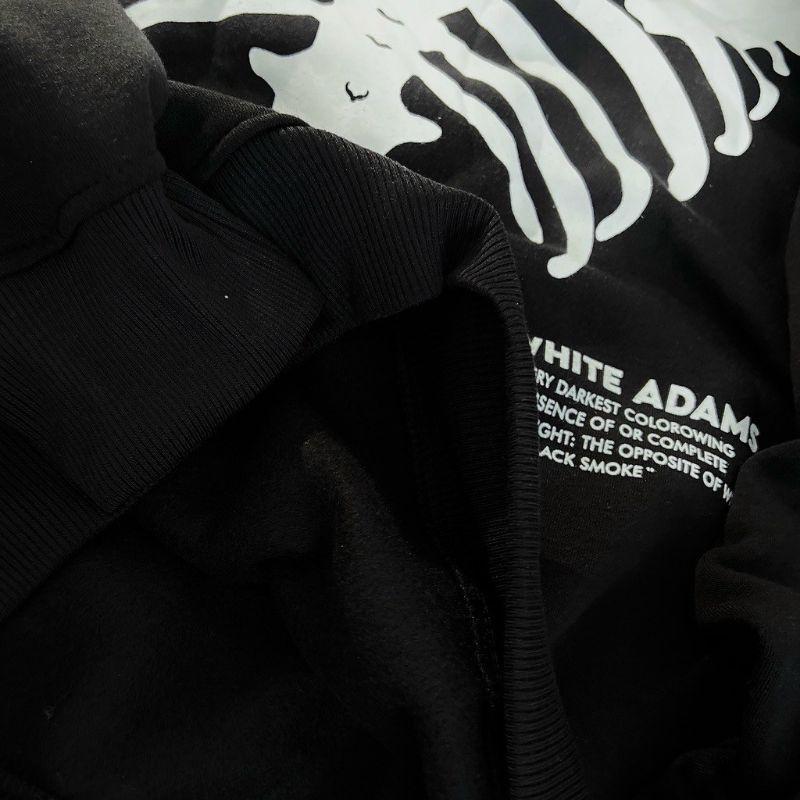 Áo khoác nỉ THE WHITE ADAMS,form rộng kiểu hoodie zip kéo trùm đầu in BỘ XƯƠNG Ulzzang cá tính Unisex 2 màu đen,xanh rêu