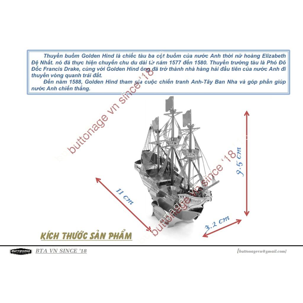 Mô Hình Lắp Ráp 3d Thuyền Buồm Golden Hind