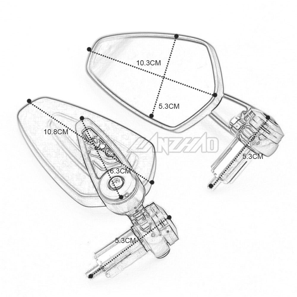 Gương Chiếu Hậu 7/8" 22mm Bằng Nhôm CNC Cho Xe Máy YAMAHA HONDA