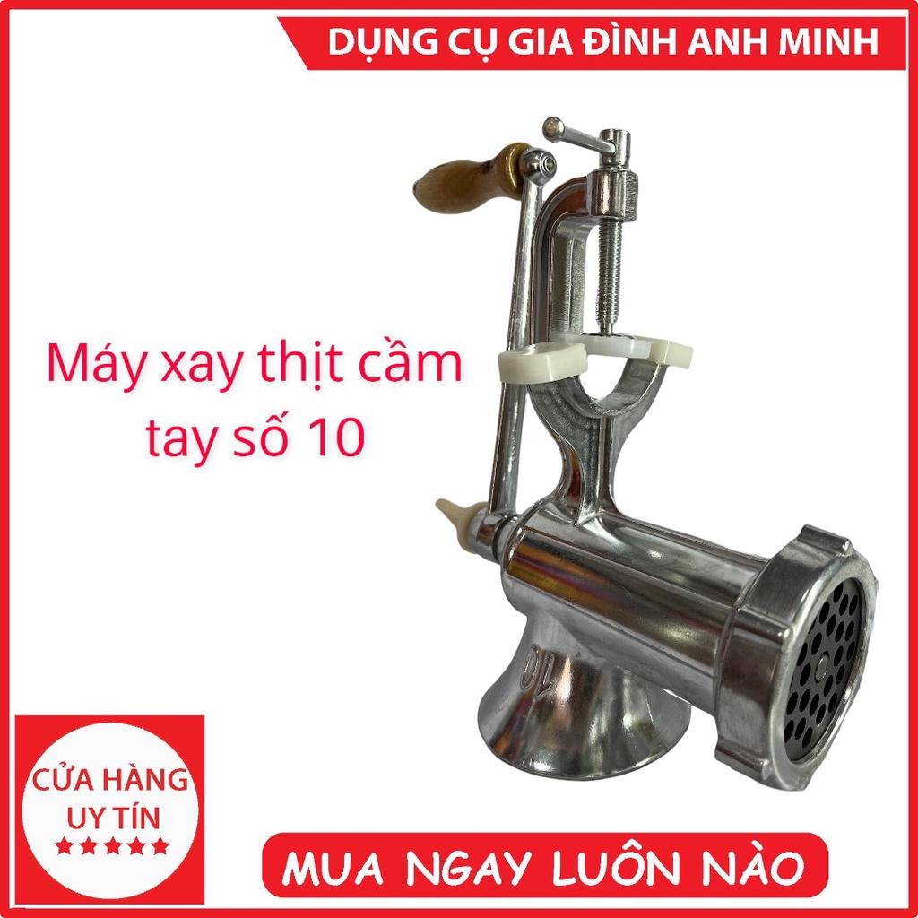 Máy xay thịt bằng tay kẹp bàn inox