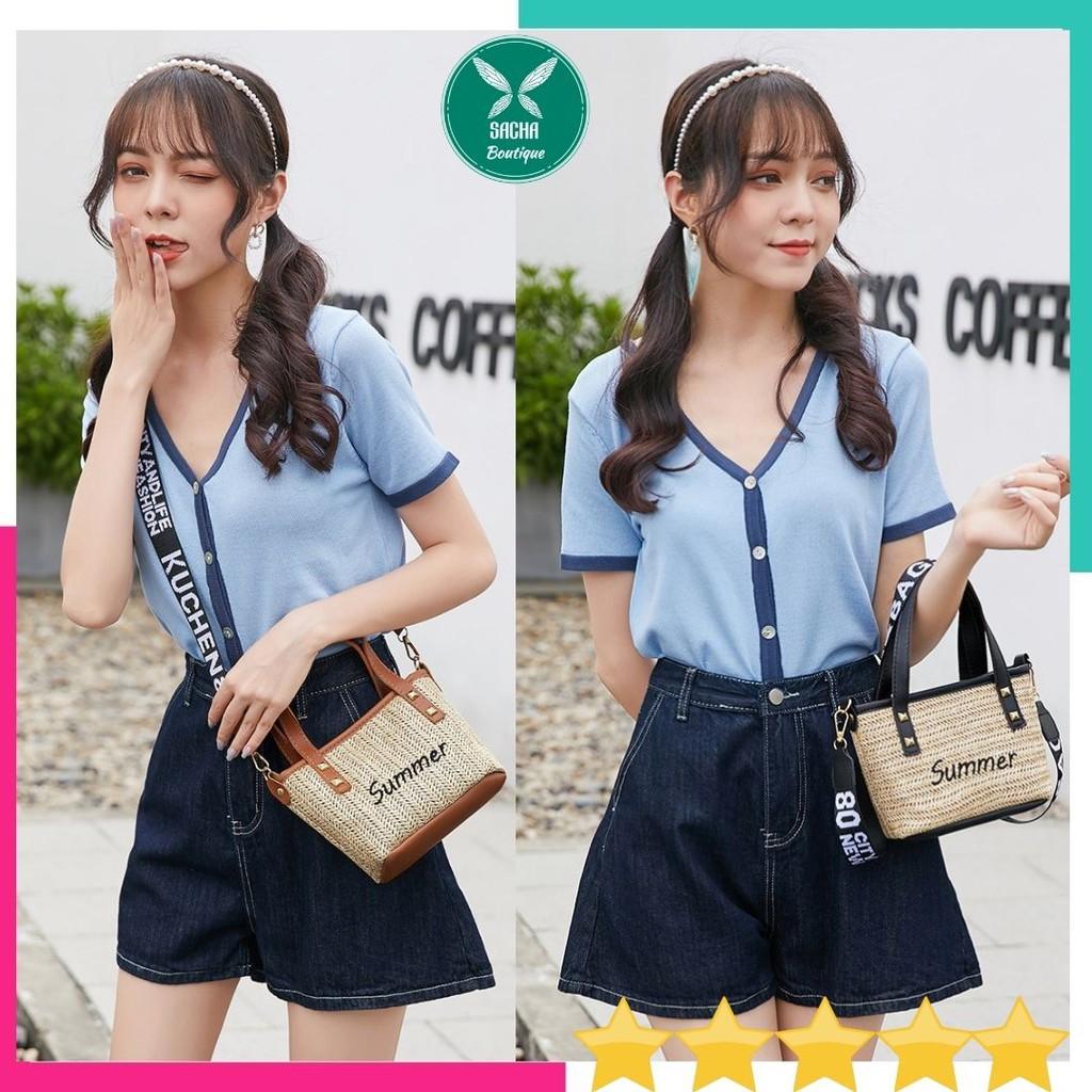 Túi cói đeo chéo mini thời trang giá rẻ cá tính - TC01