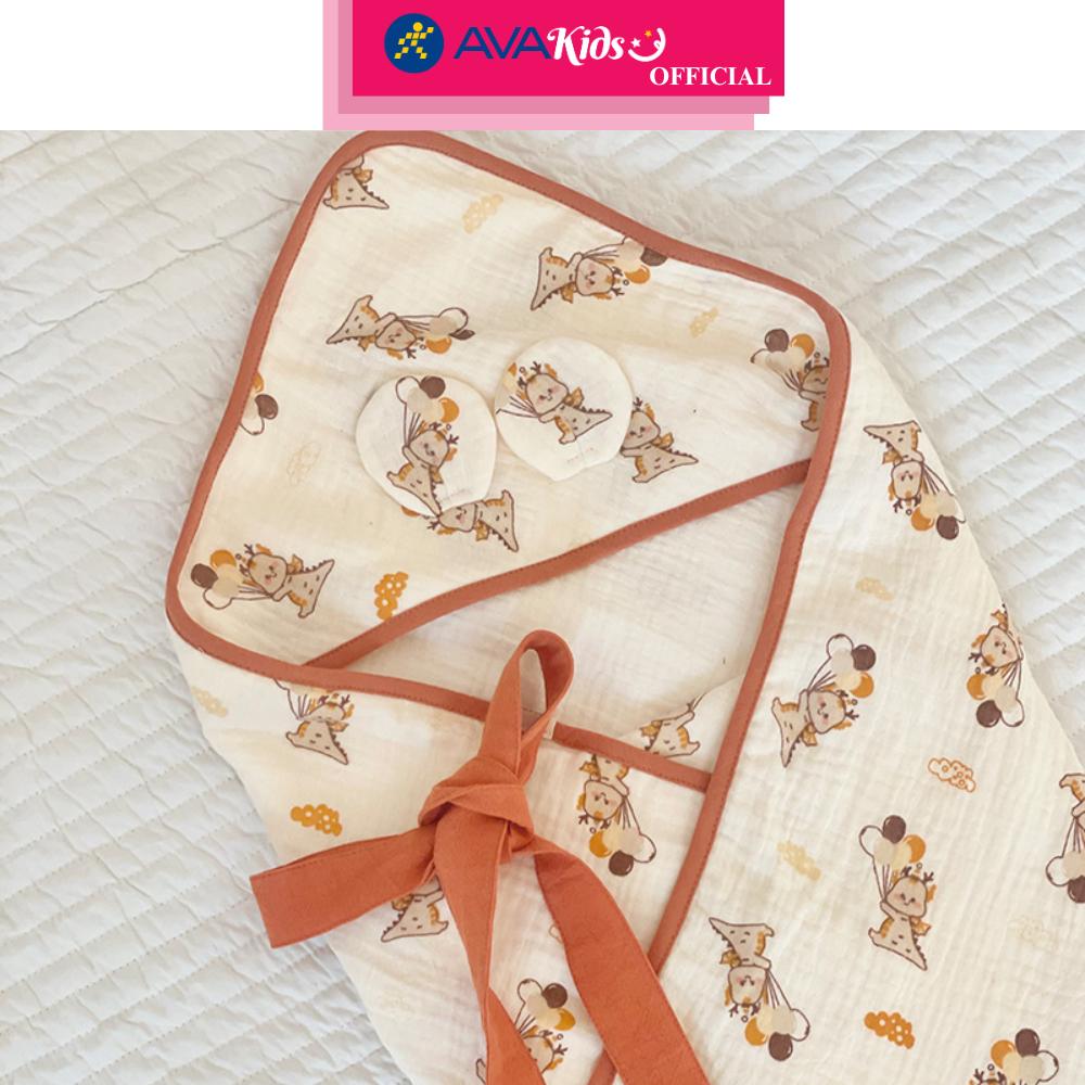 Khăn quấn cotton Bessla 70x70 cm - Rồng - Hàng Chính Hãng