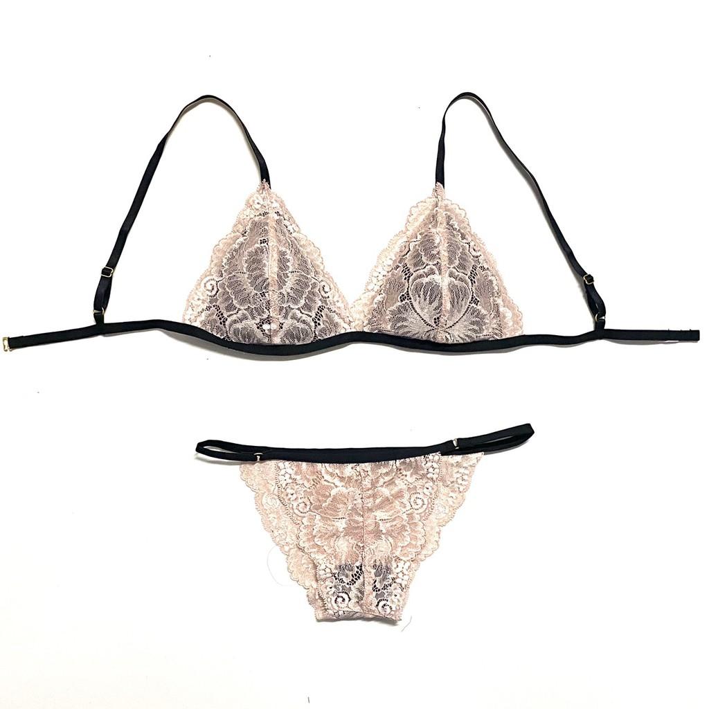 HISEXY Mã B66 Set Đồ Lót Bralette Ren Cao Cấp Thiết Kế Gọng Mỏng Kiểu quần T