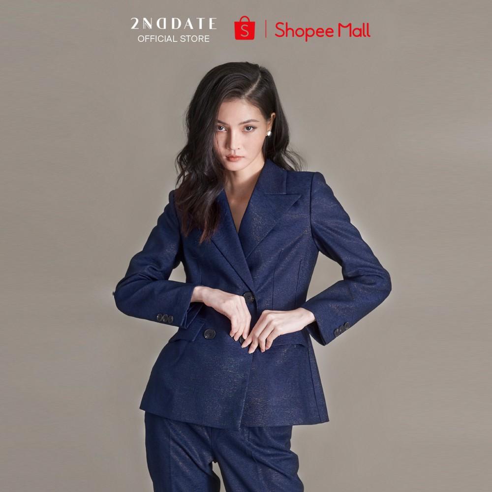 Áo Blazer kiểu 4 cúc màu xanh navy 2NDDATE BL023N