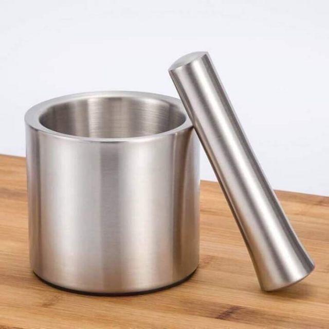 Bộ cối chày inox CAO CẤP 304 SIZE 9.7 X 9.2 CM