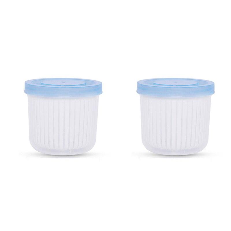 Round Transparent Double Drain Refrigerator Storage Box Ingredients Box Home Organizer Food Container Kitchen Accessories