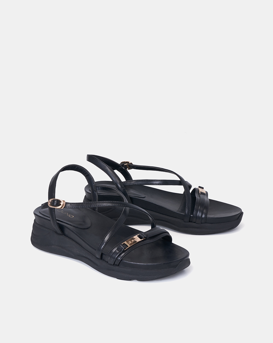 Giày Sandal Nữ 5cm Thời Trang JUNO Thể Thao Quai Mảnh Khoá Trang Trí SD05094