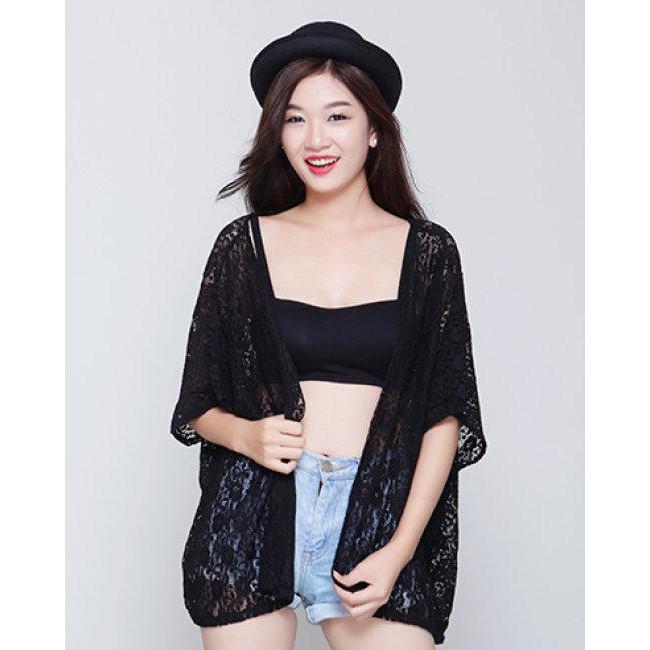 Áo cardigan kimono ren